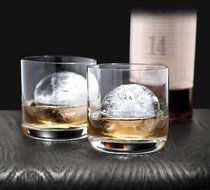 Tovolo set of 4 large elegant silicone easy release slow melting chilling round ice molds N3