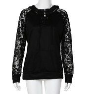 Hoodie Sweater,Morecome Womens Lace Long Sleeve Hoodie Coat Blouse Sweater N3