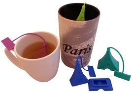 Springtime in Paris Tea Infuser set of Four - 2 Eifell towers and 2 umbrellas - 4 different colors in each pack... N6