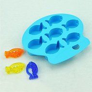 Y&amp;XL&amp;H Silicone Ice Aquarium Tray Sea Fish Reusable Makes QQ Fish Ice Trays (Random Color) N3