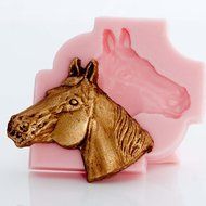 Horse Head Silicone Mold Chocolate, Fondant, Resin, Clay Flexible Mold. Creates a thin horse head. N7