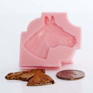 Horse Head Silicone Mold Chocolate, Fondant, Resin, Clay Flexible Mold. Creates a thin horse head. N9