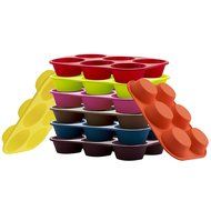 Marathon Housewares KW200010RD Premium Silicone 6 Cup Standard Size Muffin Pan, Red N22