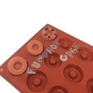 Funshowcase Mini Donut Silicone Mold 18 Cavity 30x17x1cm N4