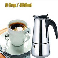 9 Cup 450ml Stainless Steel Moka Espresso Latte Percolator Stove Top Coffee Maker Pot N2