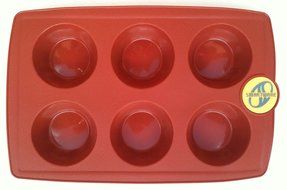 SMARTWARE Silicone MUFFIN &amp; CUPCAKE Pan Terracotta