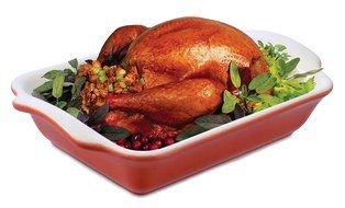 Swissmar Le Cordon Bleu Tendance Large Rectangular Roasting Dish, 5.3 Quart, Blanc White