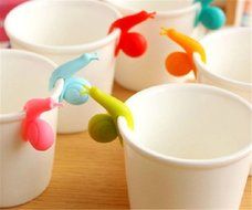 Moolecole Tea Infuser Label For Hanging Tea Bag Environmental Silicone Snails Clip (Six Colors, Set of 6, 1 Set)