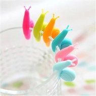 Moolecole Tea Infuser Label For Hanging Tea Bag Environmental Silicone Snails Clip (Six Colors, Set of 6, 1 Set) N2