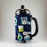 French Press Cozy Cover, 8 cup, Cafetiere Cosy, Science, Geeky, Chemistry N2