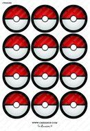 Cakeshop 12 x PRE-CUT Pokemon Pokeballs Edible Cake Toppers - Premium Wafer Paper