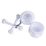 CFHKStore 1 Pc Infuser Silicone Cross Bones Leaf Tea Strainer N6