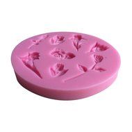 LYNCH Round Silicone Mold Assorted Flowers Shape Cake Decorating Tools,Pink N2