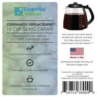 Cuisinart Coffee Pot, Glass Carafe | Descanter Comparable Replacement For Cuisinart DCC-1200PRC by Essential Values...