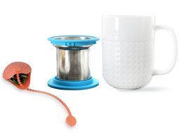 Tea Infuser Mug - [FREE Silicon Tea Bag]. Loose Leaf Tea Infuser Set with a Stainless Steel Tea Steeper and a... N2