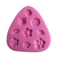 LYNCH Flower and Leaf Shape Cake Decorating Tools Silicon Mold,Pink N3