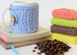 Cozy Coffee Mug - Crochet Coffee Mug Hug - Coffee Mug Cover N3