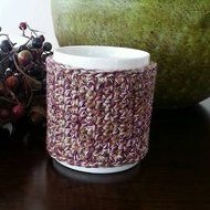 Coffee Mug Cozy-Purple/Olive/Pink N2