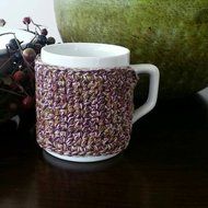 Coffee Mug Cozy-Purple/Olive/Pink N3