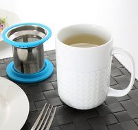 Tea Infuser Mug - [FREE Silicon Tea Bag]. Loose Leaf Tea Infuser Set with a Stainless Steel Tea Steeper and a... N4