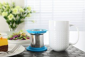 Tea Infuser Mug - [FREE Silicon Tea Bag]. Loose Leaf Tea Infuser Set with a Stainless Steel Tea Steeper and a... N5