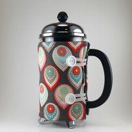 French Press Cozy, 8 cup, Peacock Decor, Insulated Cosy Cover N2