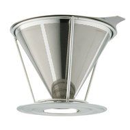 Marvellissimo Stainless Steel Pour Over Coffee Dripper - Reusable Double Layer Fine Mesh Filter Cone And Separate... N3