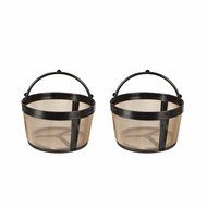 KINGSO Basket-Style Gold Permanent Coffee Filter for 4 Cups Pack of 2 N3
