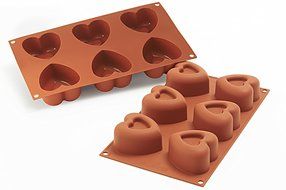 Silikomart SF040/C Silicone Classic Collection Mold Shapes, Heart, Small N5