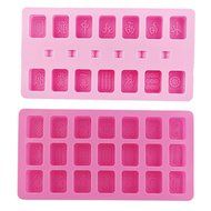 Yunko The Intact Chinese Mahjong 1:1 Chocolate Ice Cube Soap Candy Mold Silicone Cake Decor (2 Pack) N6