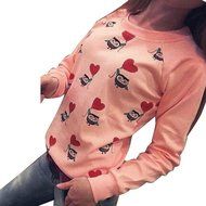 Blouse,Morecome Women Long Sleeve Cute Owl Print T-Shirt Tops Casual Blouse N20