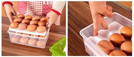 Egg Storage Box Food Container Keep Eggs Fresh Organizer Kitchen Supplies (Red) N7