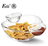 (Multi-function Servingware) Felli- Crystal clear acrylic serving bowl set. 12.5" Mixing salad bowl and 2 sauce... N3