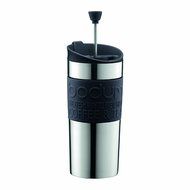 Bodum Coffee Travel Press With Extra Lid Stainless Steel - Black - 0.35 L, 12 Oz N6