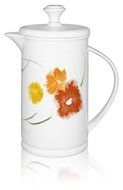 The French Press Coffee Company Porcelain &amp; Stainless Steel Bow-handle French Press - Borders Orange N10