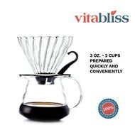 Coffee Dripper – Vitabliss Glass Coffee Brewer Maker Cone of 3 oz. with Paper Filters N2