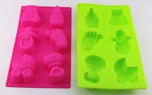 6-Cavity Pacifiers Feet Bottles Silicone Cake Molds DIY Creative Cake Mold Chocolate Mold Candy Mold(Random Color... N6