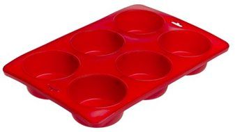 SiliconeZone Large Muffin Pan, Red