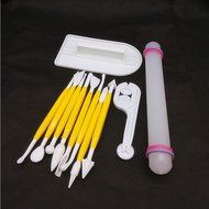 11 Pcs Sugarcraft Cake Mold Decorating Fondant Plunger Cutters Tools Mould (HotPink )