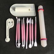 11 Pcs Sugarcraft Cake Mold Decorating Fondant Plunger Cutters Tools Mould (HotPink ) N2