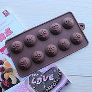 Sher 10 Hole Expressions Shape Cake Ice Jelly Chocolate Molds,Silicone 15&iexcl;&Aacute;14.5&iexcl;&Aacute;1.5 CM(6.0&iexcl;&Aacute;5.8&iexcl;&Aacute;0.6 INCH)