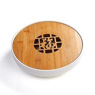CCWY High-grade matte hollow bamboo tea kungfu Ding Fu tea ceramic tea Sheng Shui Zhu circular trays,White character...