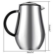 Homdox 8-Cup Cafetiere Stainless Steel Double-Wall Vacuum Insulated Coffee Maker And French Press with ABS Handle... N7