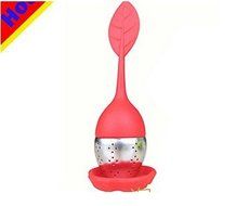 1PCS New Silicone Stainless steel Tea Leaf Strainer Herbal Spice Infuser Tea Filter N2