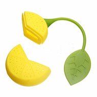 Hot sale cute Lemon Silicone Loose Tea Strainer Herbal Spice Infuser Filter Tools(2 Pcs Yellow) N3