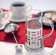 French Press Coffee Maker - Single Serve - Decorative Heat Resistant Glass &ndash; Stainless Steel Plunger N5