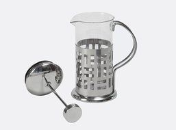 French Press Coffee Maker - Single Serve - Decorative Heat Resistant Glass &ndash; Stainless Steel Plunger N8