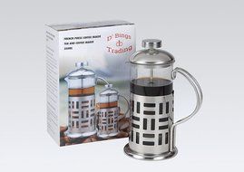 French Press Coffee Maker - Single Serve - Decorative Heat Resistant Glass &ndash; Stainless Steel Plunger N9