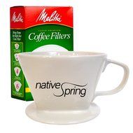 Native Spring Ceramic Coffee Pour Over Dripper Single Serve Gift Pack Includes Melitta Filters N3