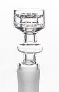 MERITOP Pure Crystal Quartz Double Stack Stacker Diamond Knot (14mm Male) N21